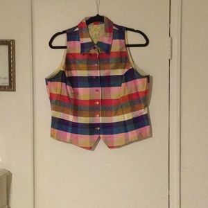 Limited Colorful Checkered Silk Top